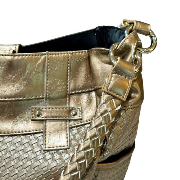 Miche Rebekah Purse Handbag Gold Woven Magnetic Closure Side Pockets NWOT - Picture 4 of 13